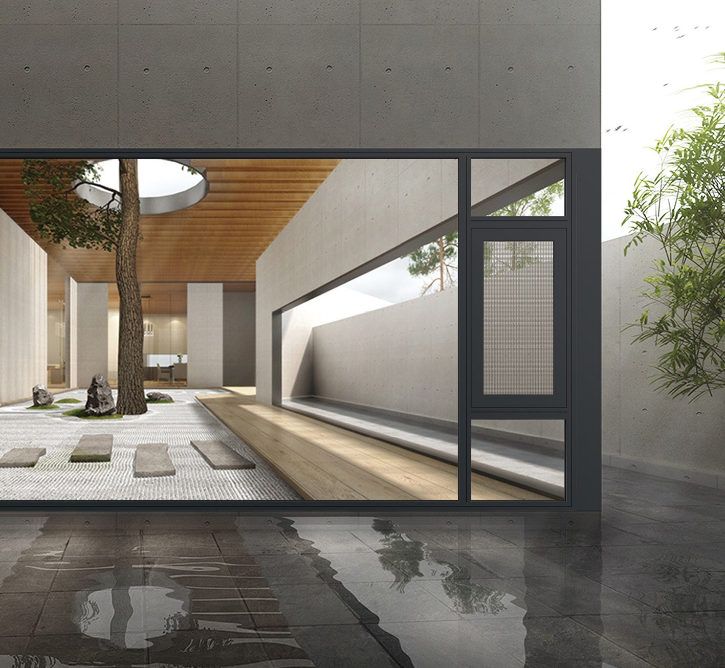 120全隐窄边内开内倒系统窗